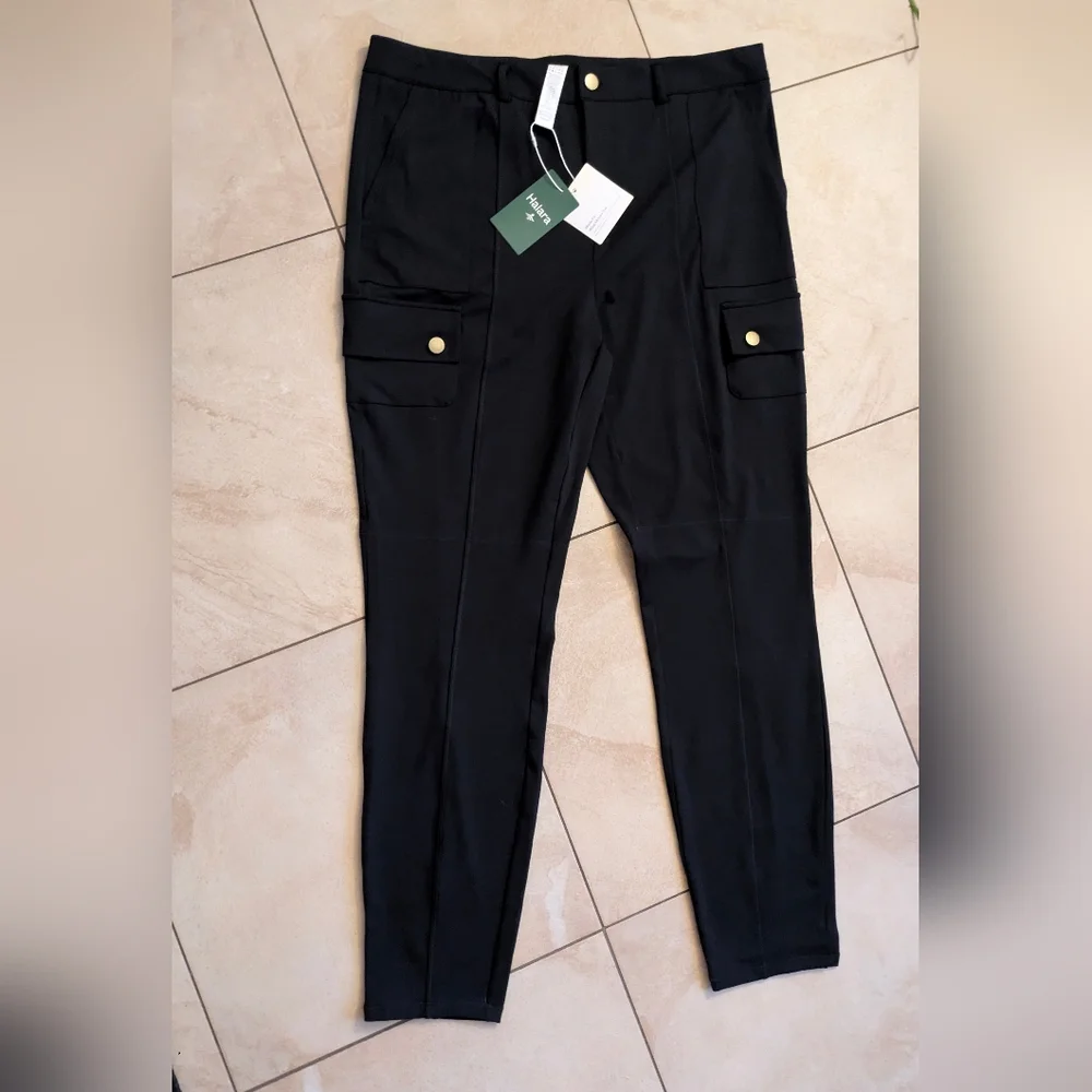 Halara Black Cargo Pants with Button Flap Pockets - Picture 1 of 7